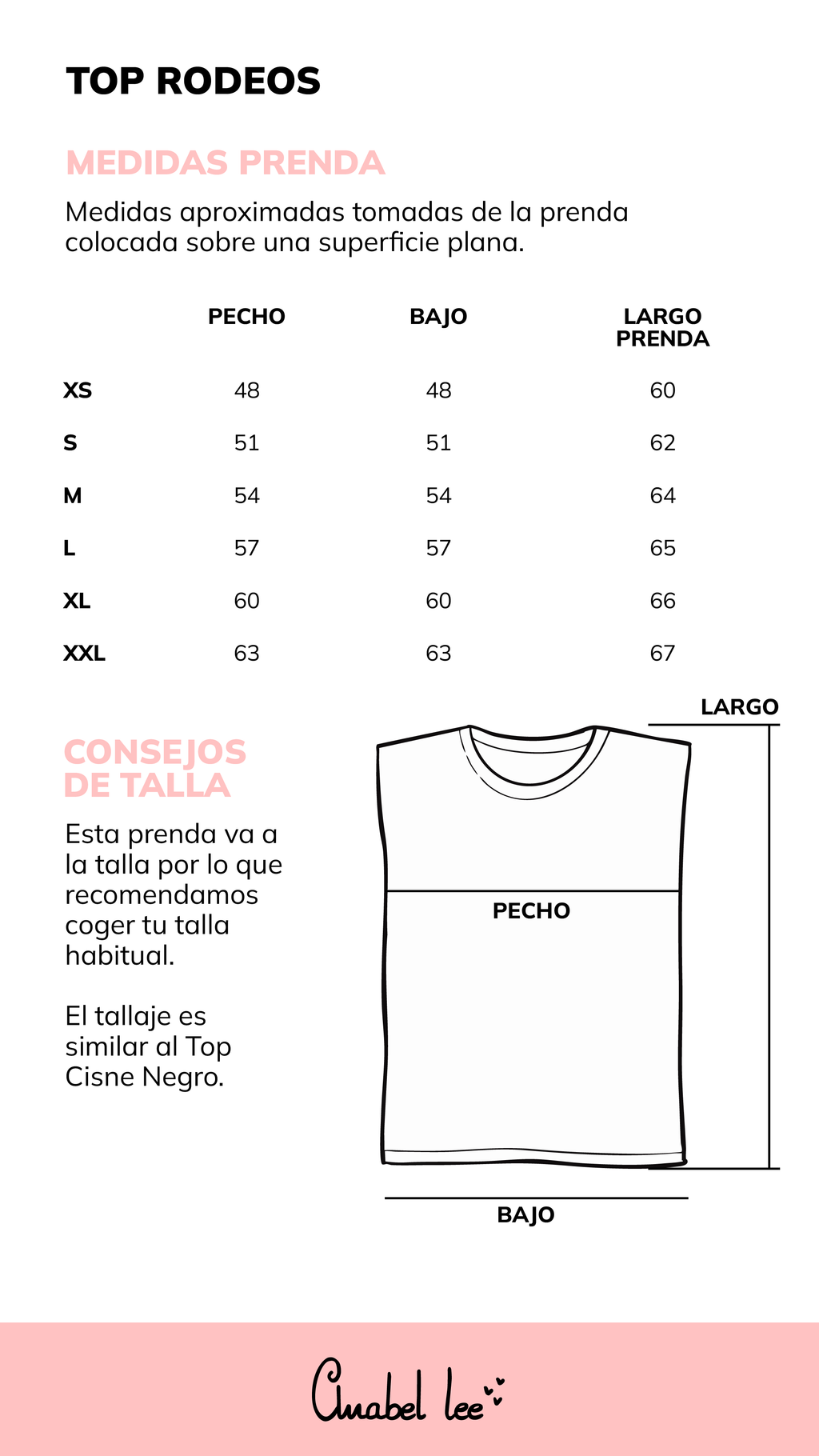 Guía de tallas TOP RODEOS