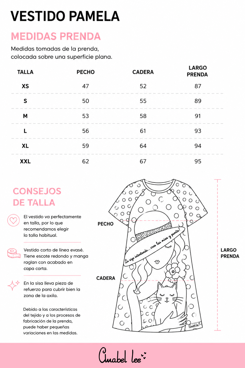 Guía de tallas VESTIDO PAMELA